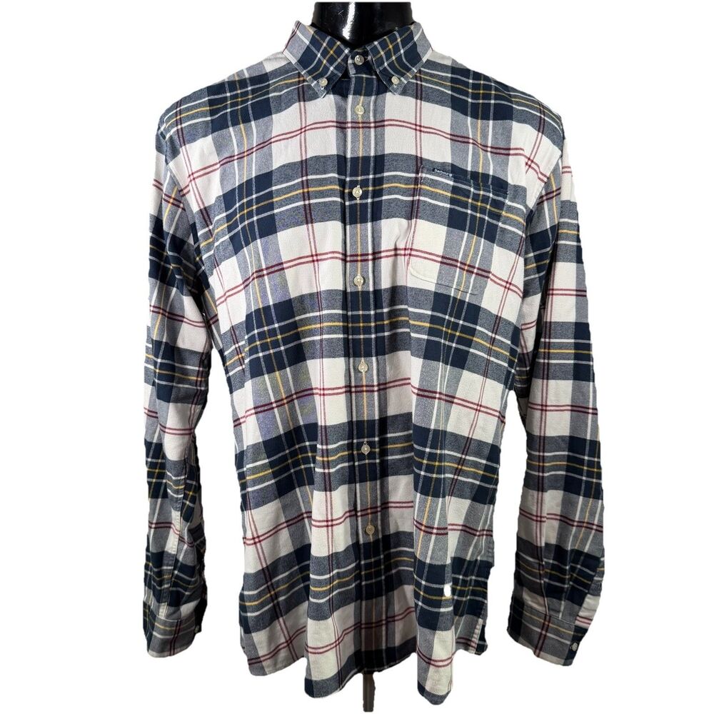 Barbour Ronan Men's XL Shirt Tailored Fit Plaid Button Down Cotton Flannel